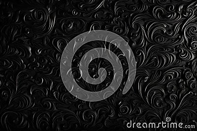 Black Matte Relief Wallpaper Cartoon Illustration