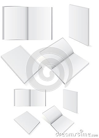 Illustration set of books with softcover. Vector Illustration