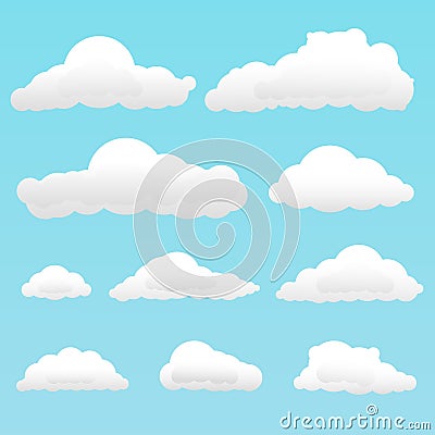 Illustration of set of clouds Vector Illustration