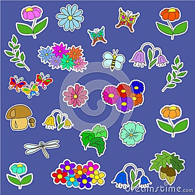 Illustration of a set of flower Stock Photo