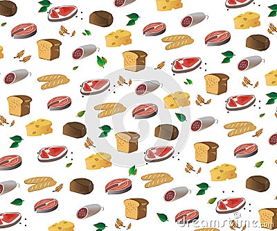 Illustration of set of food Vector Illustration