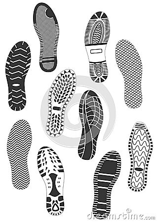 Illustration Set Of Footprints. Royalty Free Stock Photos - Image: 21260948