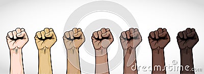 Fists, , drawing for your claim. Stock Photo