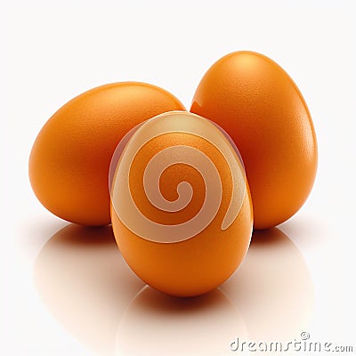 illustration with several easter orange eggs 1 Stock Photo