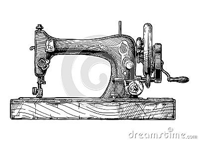 Illustration of sewing machine Vector Illustration