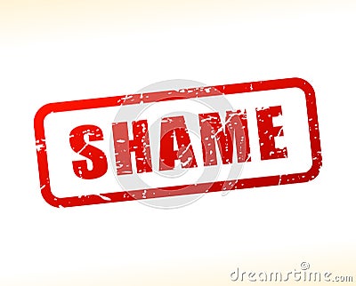 Shame red text stamp Vector Illustration