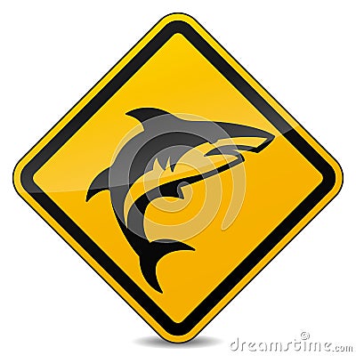 Shark sign on white background Vector Illustration