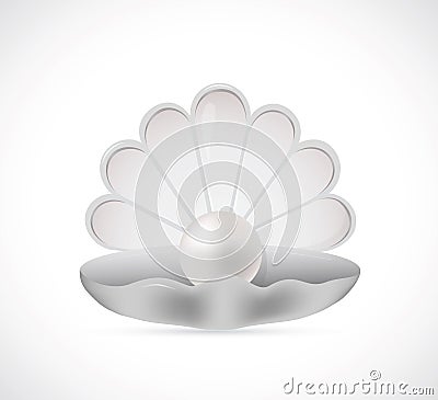 Shell pearl cartoon Vector Illustration