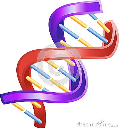 Illustration of Shiny DNA Double Helix Vector Illustration