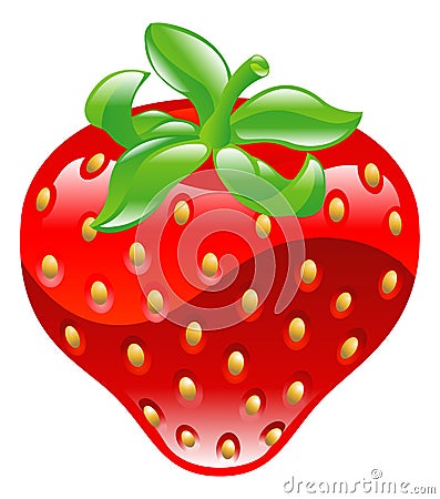 Illustration of shiny strawberry icon Vector Illustration