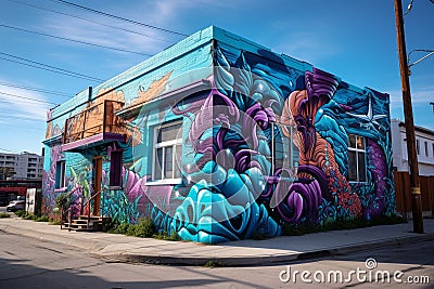 Illustration showcasing the vibrant street art Stock Photo