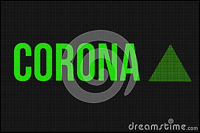 Illustration showing LED type graphic to depict increase in corona cases Stock Photo