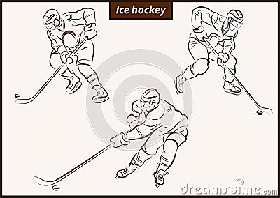 Illustration shows a Ice Hockey Vector Illustration