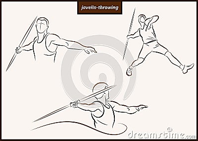 Illustration shows a Javelin throwing Vector Illustration