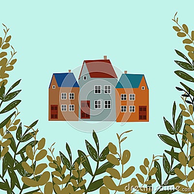 The illustration shows the old house Vector Illustration