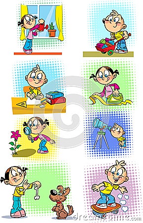 Housework for children Vector Illustration
