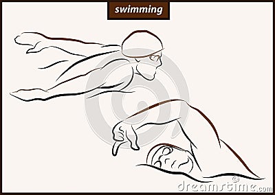 Illustration shows a Swimming Vector Illustration