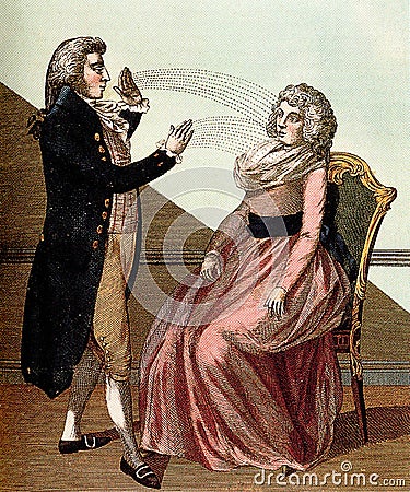 Illustration of sibley a key to magic and the occult mesmer and the magnetic cures Stock Photo