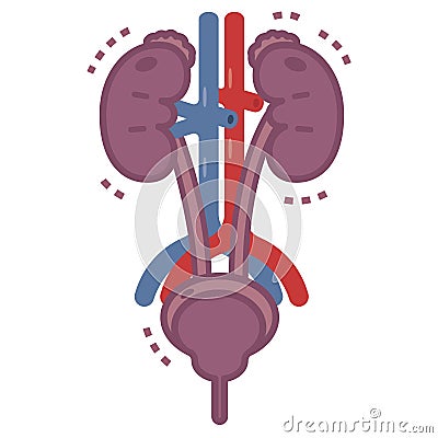 Illustration of sick urology Vector Illustration