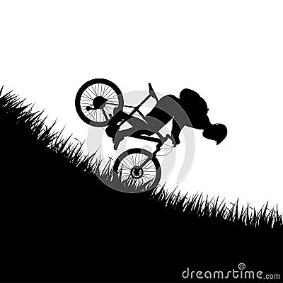 Man falling from bicycle Vector Illustration