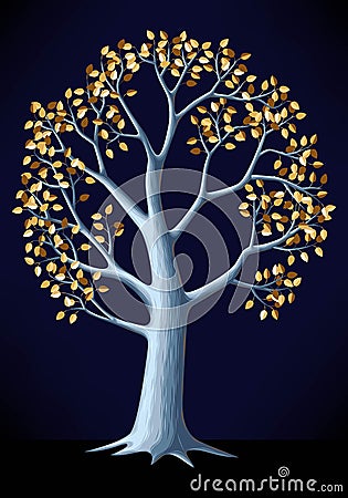 Illustration of silver tree Vector Illustration