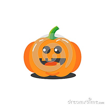 Illustration of a simple cartoon funny dumb pumpkin for halloween Vector Illustration