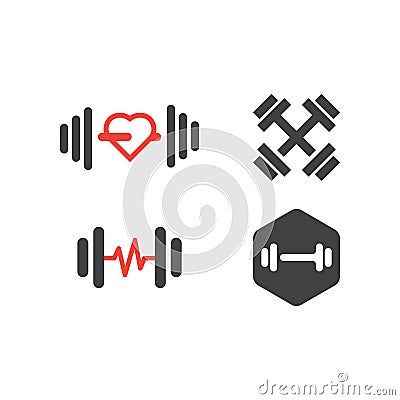 Simple fitness logo design template Vector Illustration