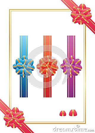 Ribbon decor page frame set Vector Illustration