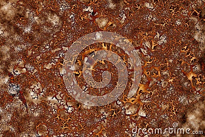 Illustration of simulating rust on metal surface. Stock Photo