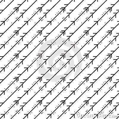 Illustration of Sketch Handmade repetition Doodle Vector Arrow Background Vector Illustration