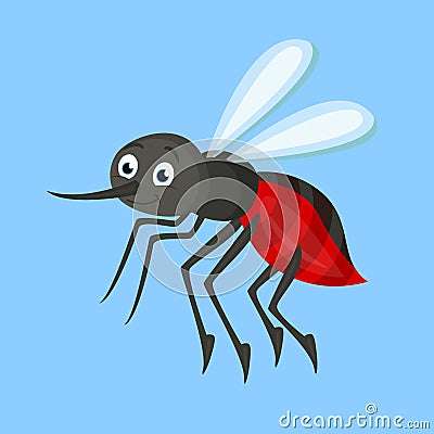 Illustration of small gnat flying Vector Illustration