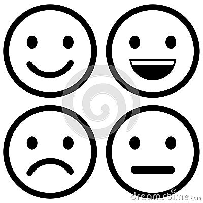 Vector icon of smiley emotions Vector Illustration