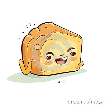 illustration of a smiling cute bread character. vector illustration Vector Illustration