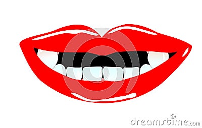 Smiling mouth with tooth gaps Stock Photo