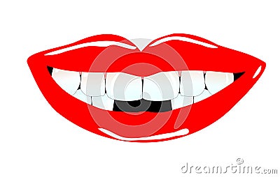 Smiling mouth with tooth gaps Stock Photo