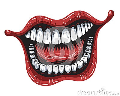 Illustration of smiling mouth Vector Illustration
