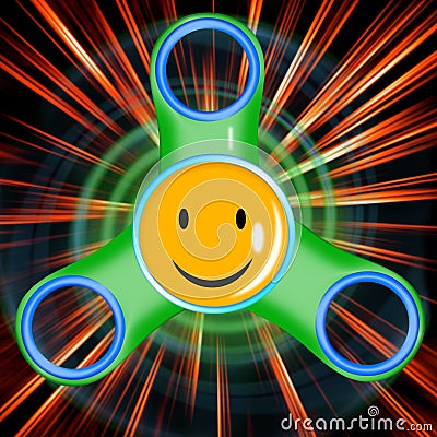 Illustration with smiling spinner Stock Photo