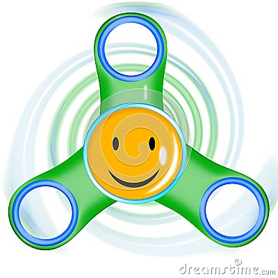 Illustration with smiling spinner- Stock Photo