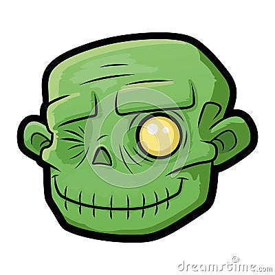 Smiling zombie head 2 Vector Illustration