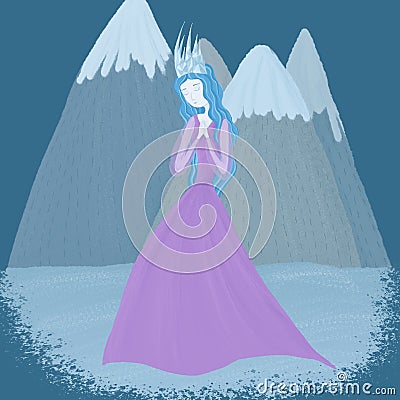 Illustration of Snow Queen Stock Photo