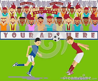 Illustration a soccer match Vector Illustration
