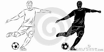 Illustration of soccer player, vector drawing Vector Illustration