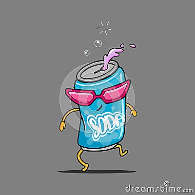 illustration of soda can mascot vector Vector Illustration