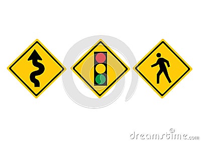 Illustration of solution ahed road sign icon with star colourful design Cartoon Illustration