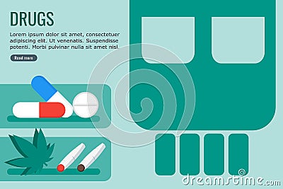 Dangerous Drugs for Info Graphic Vector Illustration