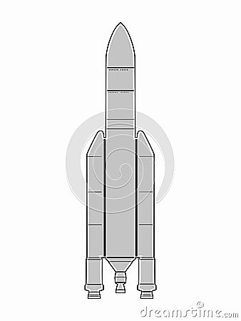 Illustration of a space ship. vector drawing Vector Illustration