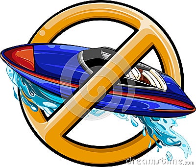 illustration of Speedboat flat vector isolated design Vector Illustration