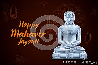 spiritual festival background of Mahavir Janma Kalyanak religious festivals in Jainism Cartoon Illustration