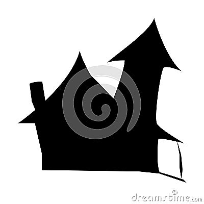 Illustration of spooky haunted house Stock Photo