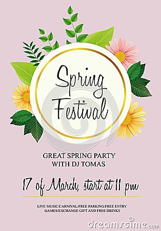 Spring festival party Vector Illustration